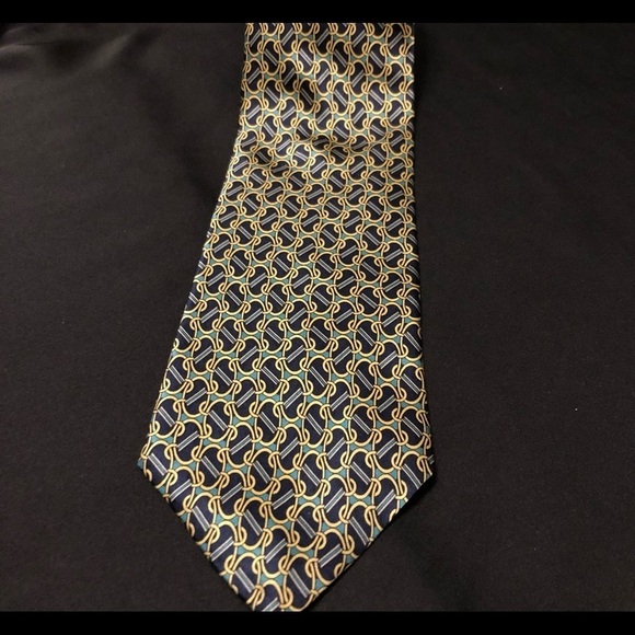 Vintage Cromley & Finch of London. 100% Handmade Silk Tie. Abstract Link Design - Picture 2 of 9
